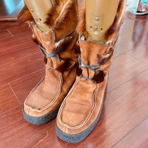 Leather and fur winter boots  41